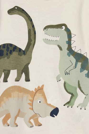 Dzieci - Wielopak, 3 szt. - dinozaur - koszulka z krótkim rękawem - kremowobiały