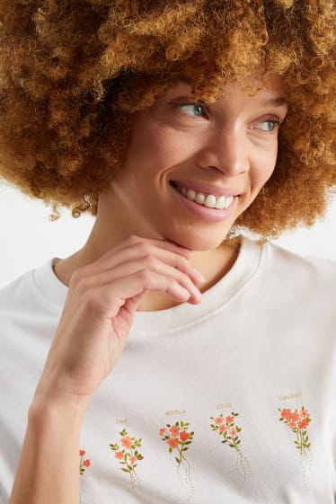 Femmes - T-shirt - blanc crème