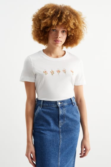 Damen - T-Shirt - cremeweiß