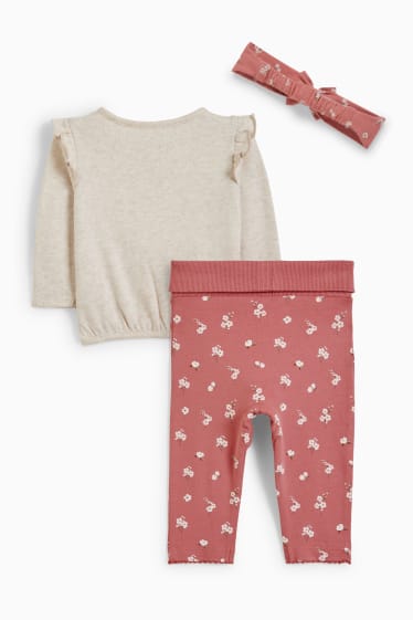 Babys - Vogeltjes - baby-outfit - 3-delig - roze