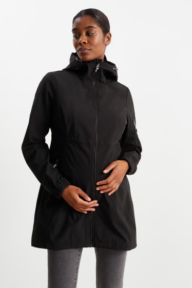 Dona - Parca de maternitat amb caputxa i cobertor de portanadons - negre