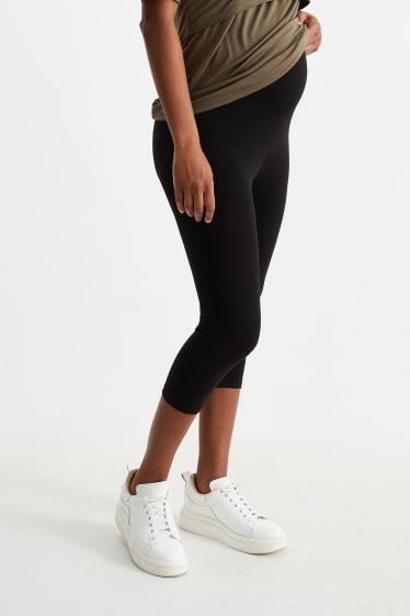 Donna - Confezione da 2 - leggings e leggings capri premaman - nero