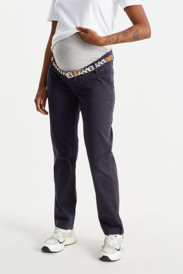 Donna - Pantaloni chino premaman con cintura - slim fit - blu scuro