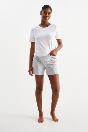 Mujer - Pack de 2 - pantalón y shorts de pijama premamá - gris claro jaspeado