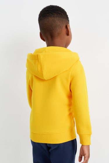 Dzieci - Rozpinana bluza z kapturem - żółty