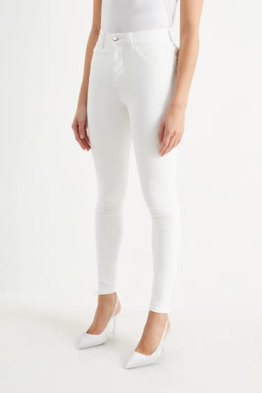 Dámské - Jegging jeans - high waist - LYCRA® - bílá