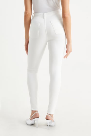 Dámské - Jegging jeans - high waist - LYCRA® - bílá