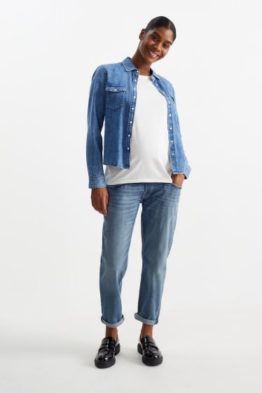 Kobiety - Dżinsy ciążowe - tapered jeans - LYCRA® - dżins-jasnoniebieski