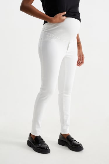 Dámské - Těhotenské džíny - jegging jeans - bílá
