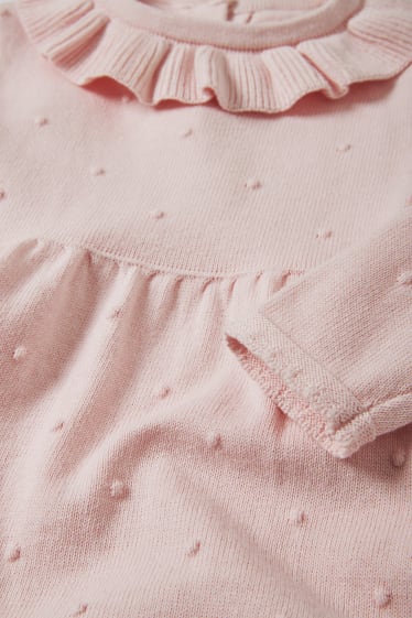Bébés - Robe en maille pour bébé - rose