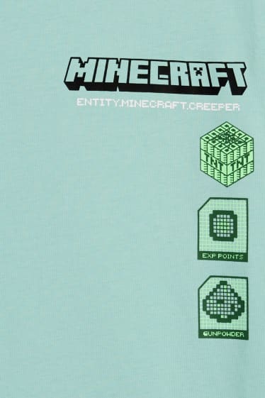 Niños - Pack de 2 - Minecraft - camisetas de manga corta - verde menta