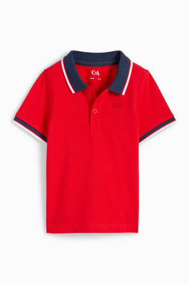 Children - Tractor - polo shirt - red