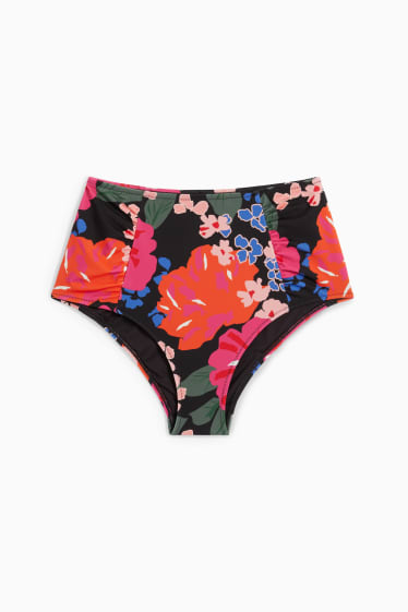 Women - Bikini bottoms - high waist - LYCRA® XTRA LIFE™ - floral - black