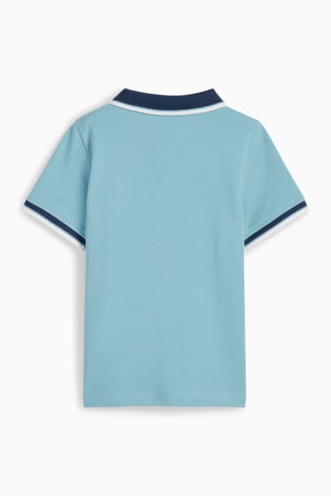 Kinderen - Tractor - poloshirt - turquoise