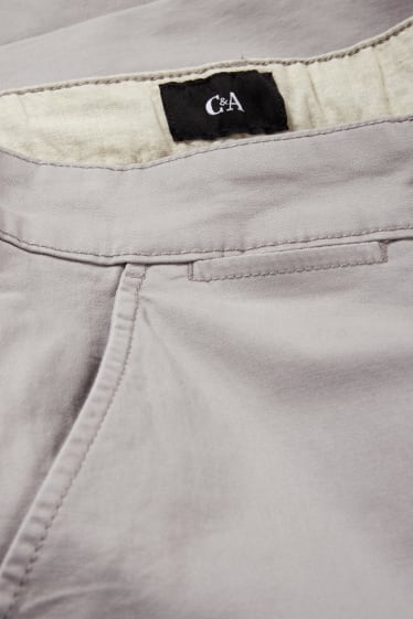 Uomo - Pantaloni chino - slim fit - grigio