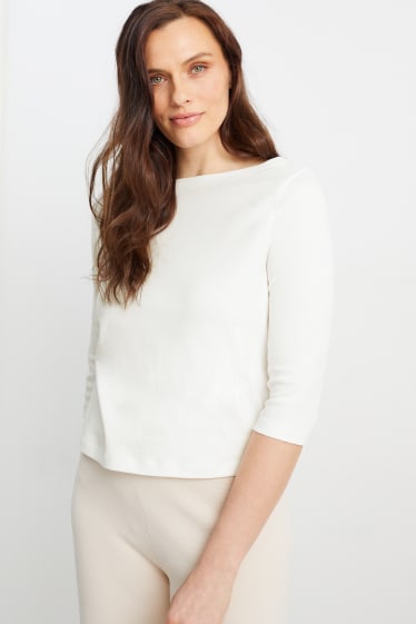 Women - Long sleeve top - cremewhite