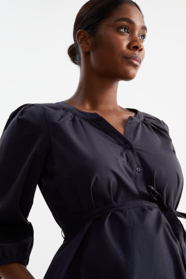Donna - Vestito a camicia per allattamento - blu scuro