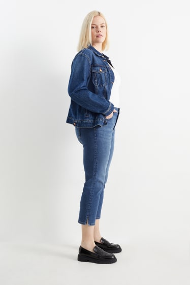 Dames - Capri jeans - mid waist - slim fit - jeansblauw