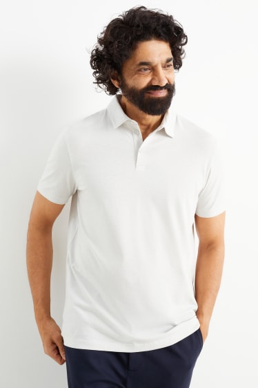 Bărbați - Tricou polo - Flex - alb-crem