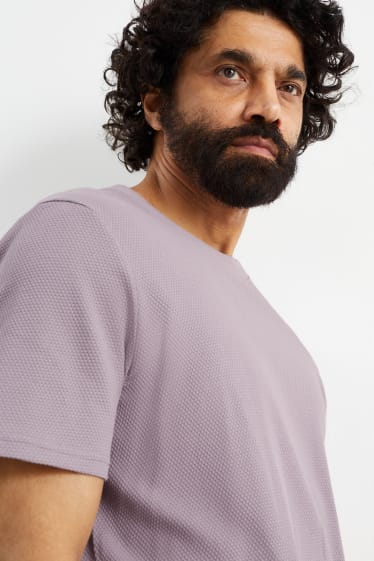 Herren - T-Shirt - strukturiert - hellviolett