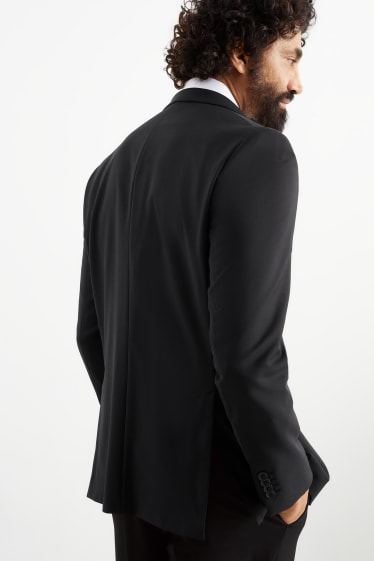 Pánské - Oblekové sako - regular fit - Flex - směs střižné vlny - černá
