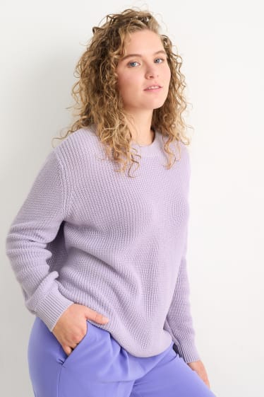 Donna - Pullover basic - viola chiaro