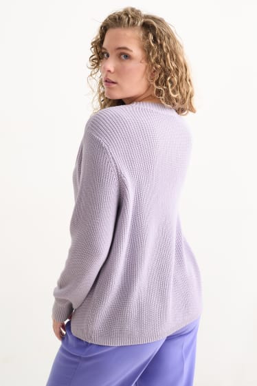 Women - Basic jumper - light violet