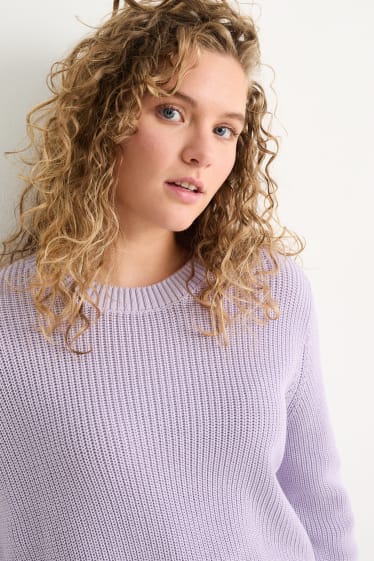 Women - Basic jumper - light violet