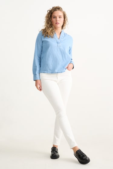 Damen - Slim Jeans - High Waist - LYCRA® - cremeweiß