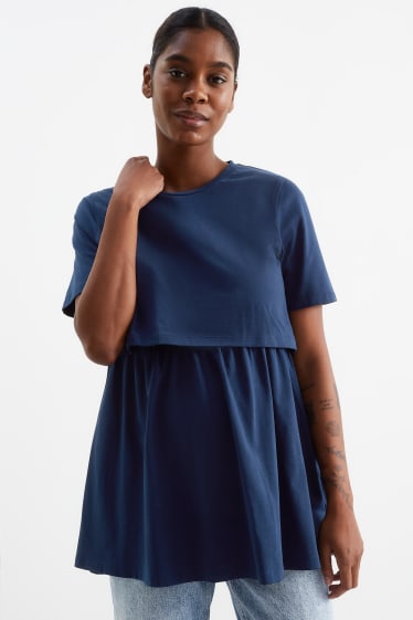 Donna - T-shirt per allattamento - blu scuro