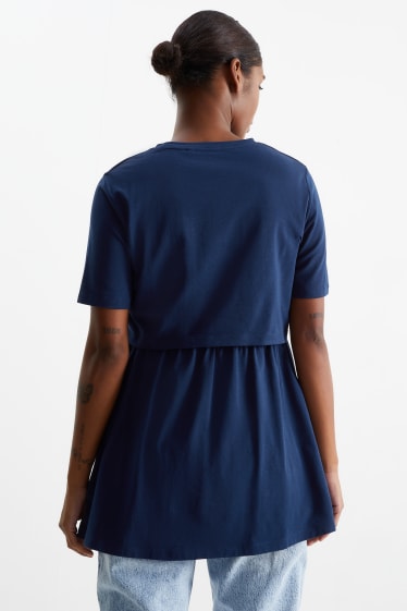 Donna - T-shirt per allattamento - blu scuro