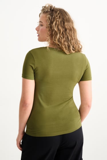 Femei - Tricou basic - verde închis