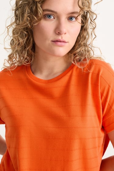 Donna - T-shirt - a righe - arancione