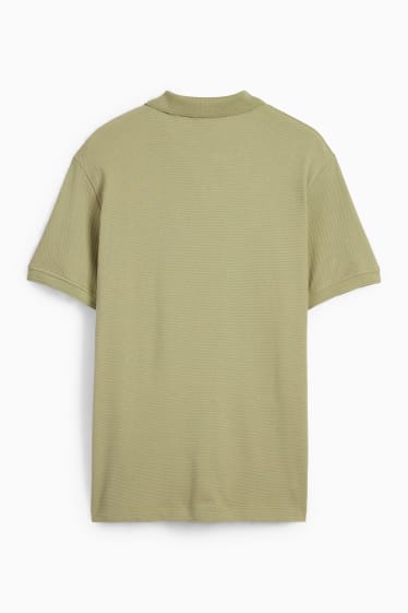 Mężczyźni - Koszulka polo - w fakturkę - jasnozielony