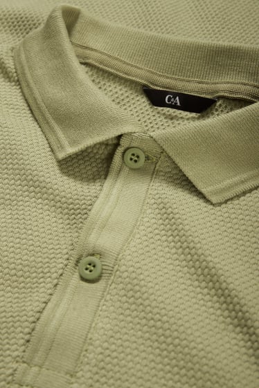 Heren - Poloshirt - met structuur - lichtgroen