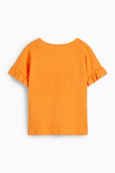 Dzieci - Kwiaty - koszulka z krótkim rękawem - pomarańczowy