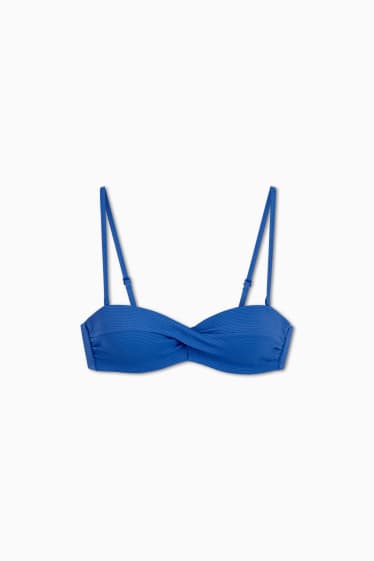 Dames - Bikinitop met beugels - bandeau - voorgevormd - blauw