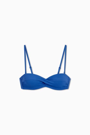 Donna - Reggiseno bikini con ferretti - fascia - imbottito - blu