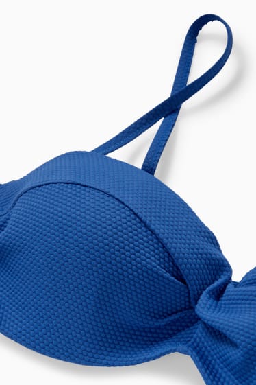 Donna - Reggiseno bikini con ferretti - fascia - imbottito - blu