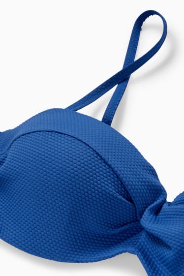 Femmes - Haut de bikini à armatures - bandeau - ampliforme - bleu