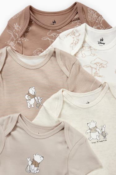 Babys - Set van 5 - Winnie de Poeh - rompertje - taupe