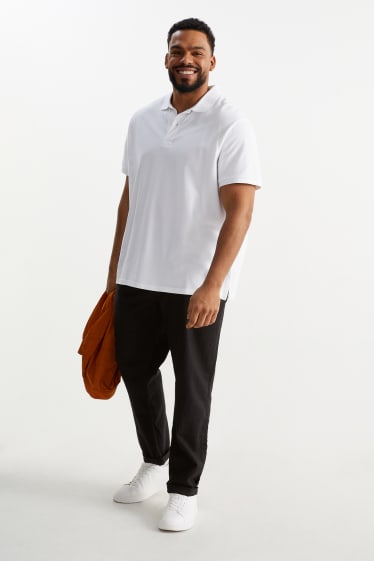 Uomo - Pantaloni chino - tapered fit - misto lino - nero