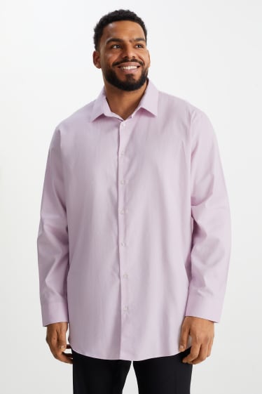 Pánské - Oxfordská košile - regular fit - kent - snadné žehlení - růžová