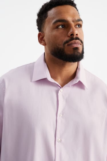 Home - Camisa Oxford - regular fit - coll kent - fàcil de planxar - rosa