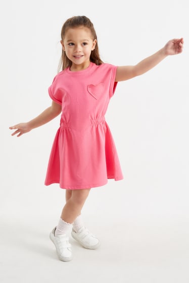 Kinder - Herz - Kleid - pink
