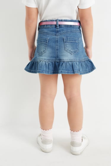 Dzieci - Spódnica dżinsowa z paskiem - dżins-jasnoniebieski