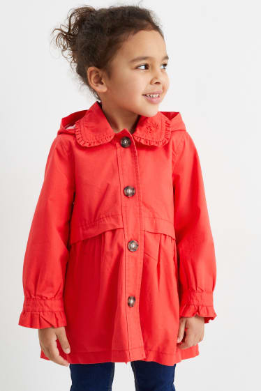 Kinder - Jacke mit Kapuze - gefüttert - rot