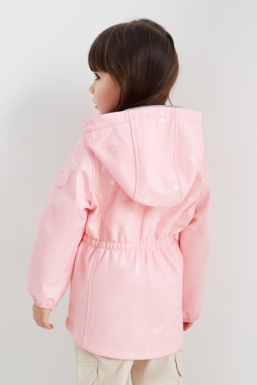 Bambini - Unicorno - giacca soft shell con cappuccio - impermeabile - rosa