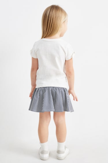 Bambini - Gli Aristogatti - set - maglia a maniche corte e gonna - 2 pezzi - bianco crema