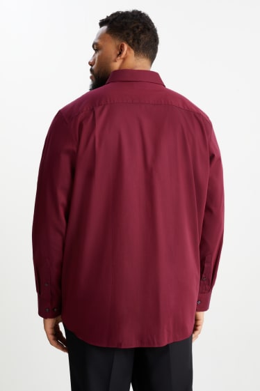 Home - Camisa - regular fit - fàcil de planxar - vermell fosc